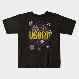 Aesthetic Proud Name Usopp Flowers Anime Retro Styles Kids T-Shirt